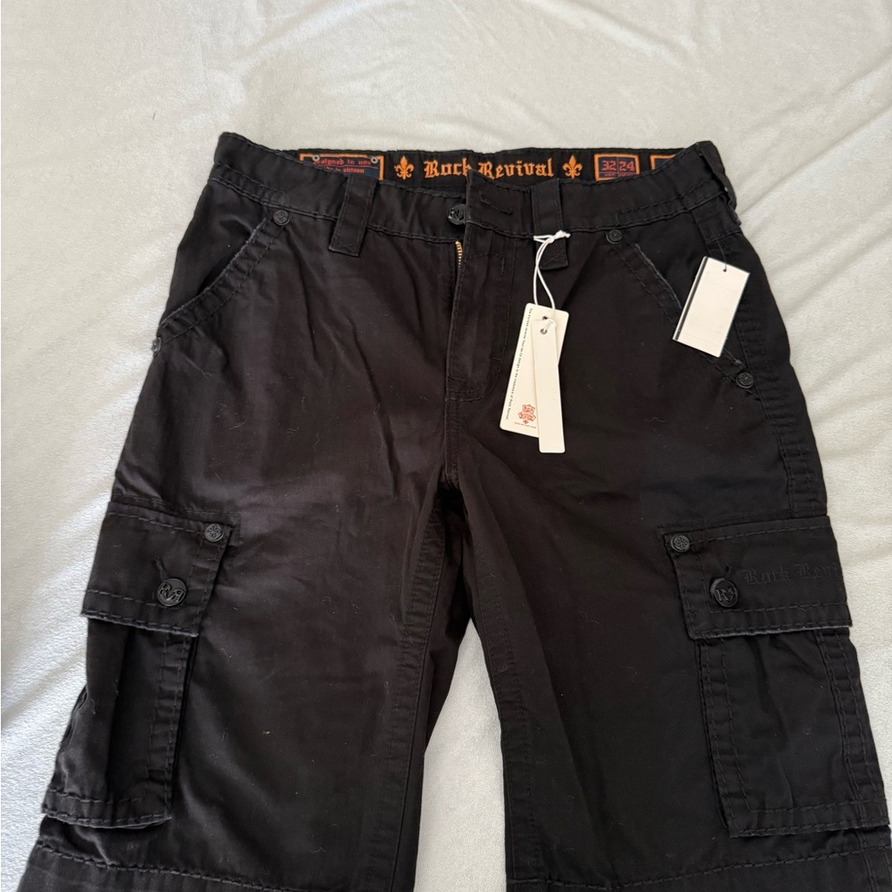 Rock Revival Dark Cargo Shorts NWT